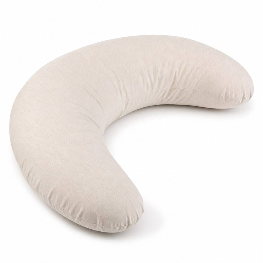 Coussin d'allaitement ergonomique en forme de croissant présenté seul