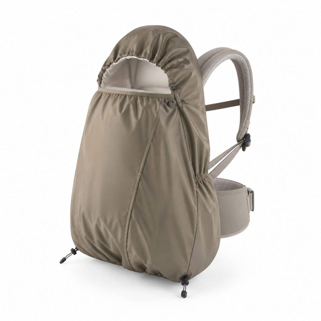 Housse de pluie et de vent pour porte-bébé présenté seul