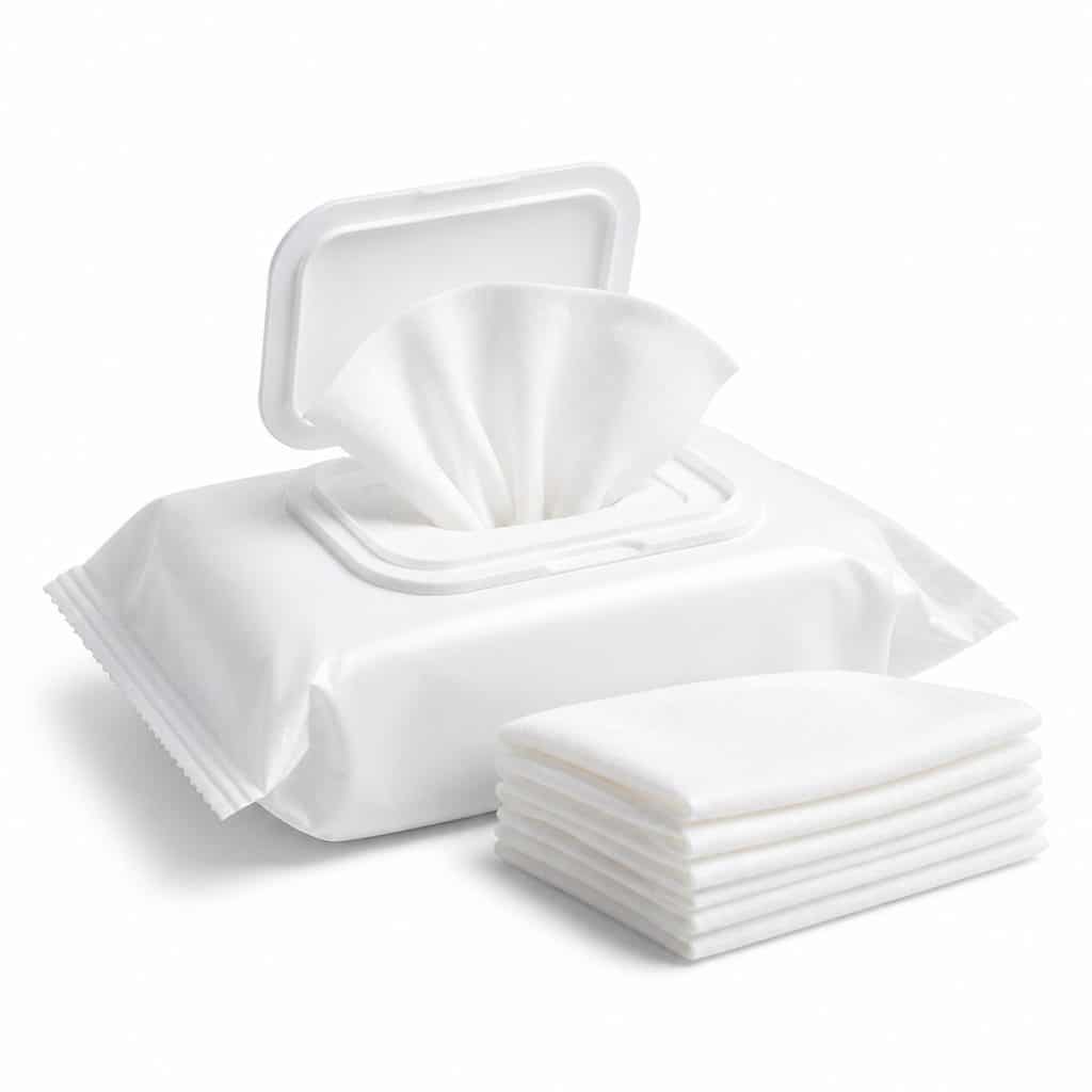 Lingettes nettoyantes visage et mains lot de 60 présenté seul