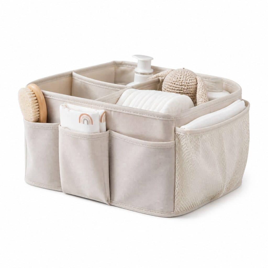 Organisateur de rangement pour table à langer présenté seul