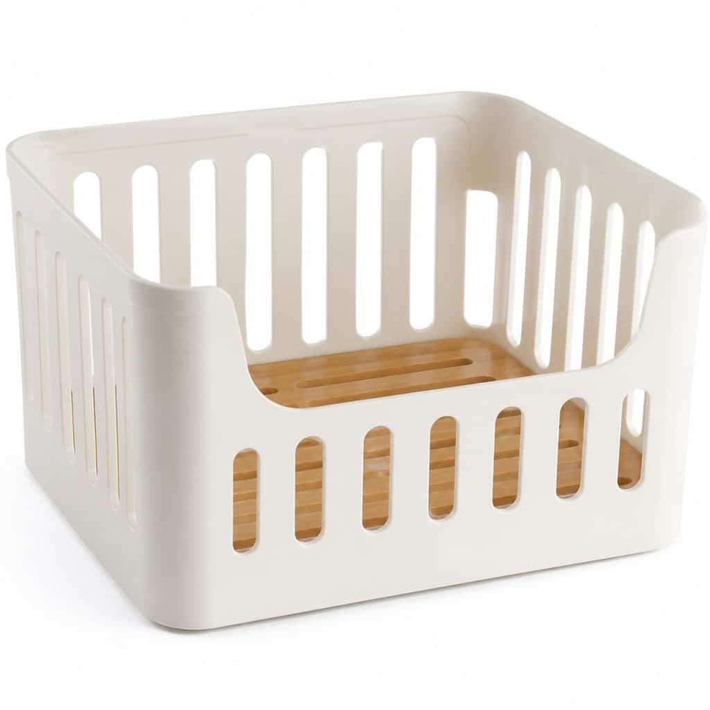 Panier de rangement pour boîtes de lait présenté seul
