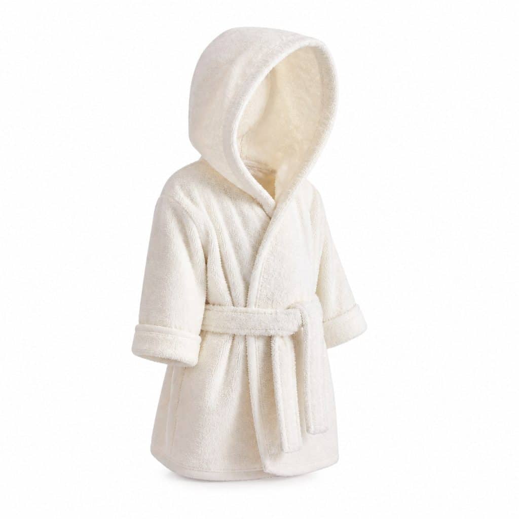 Peignoir de bain à capuche 0-3 ans présenté seul