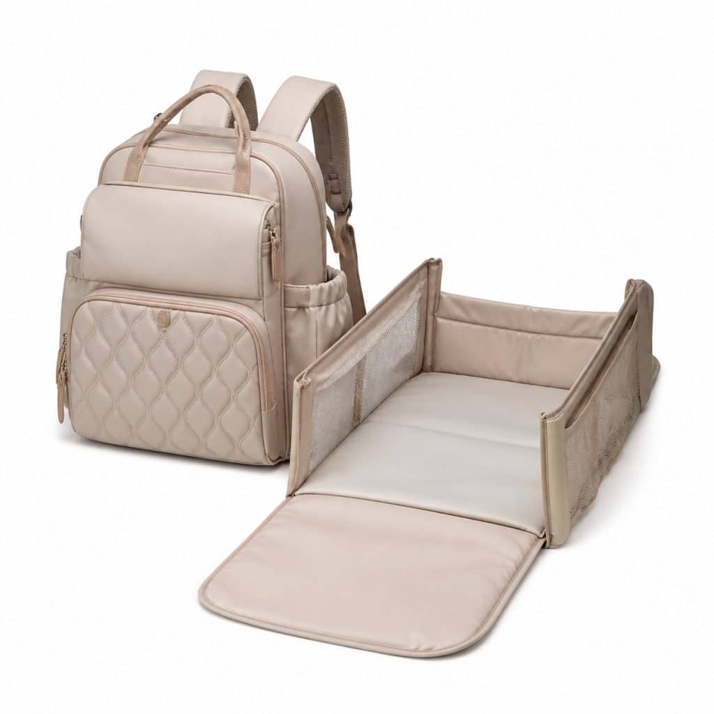 Sac à langer avec matelas à langer intégré présenté seul