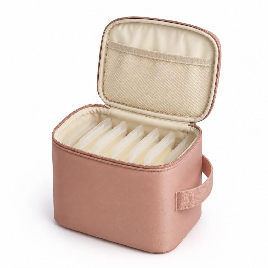 Sac isotherme de conservation pour lait maternel présenté seul