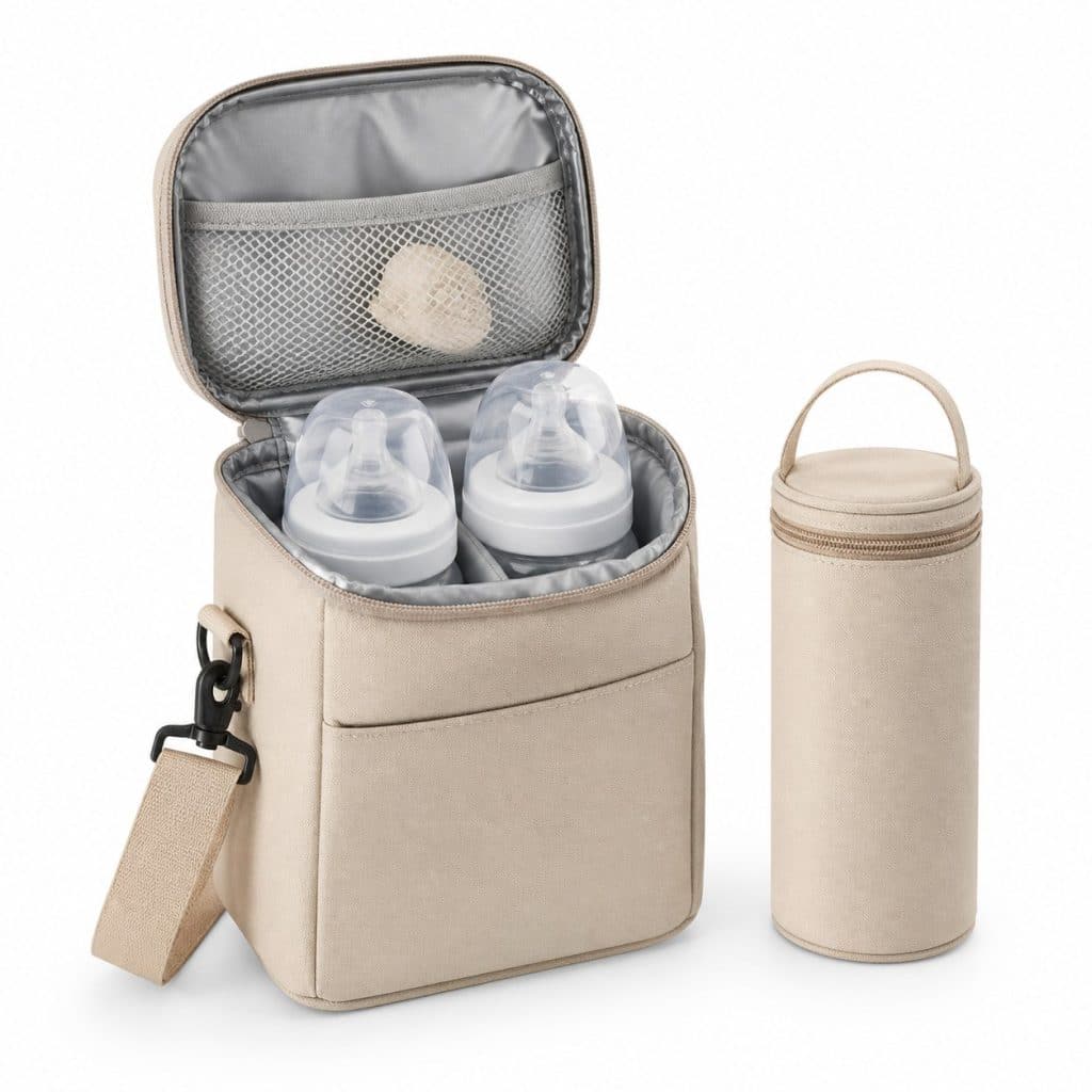 Sac isotherme porte-biberons nomade présenté seul