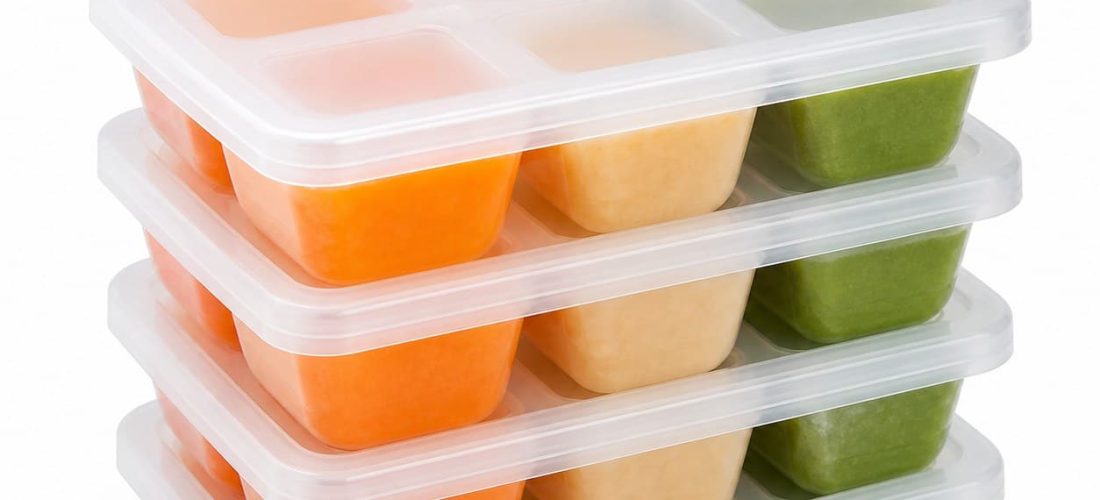 Bacs de congélation portions bébé avec couvercle présenté seul
